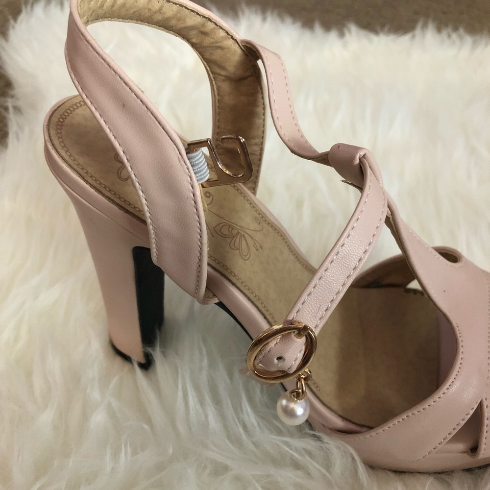 Pastel Millennial Pink Platform High Heels - Picture 3 of 6